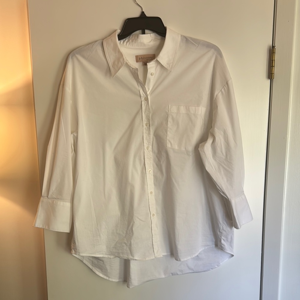 Philosophy White Button Down Shirt Classic Style